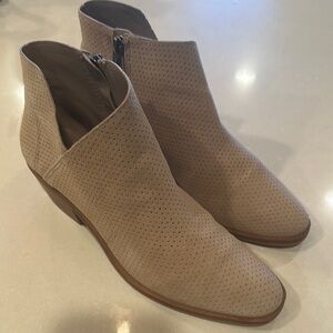 Vince Camuto Camel Perforated Ankle Booties